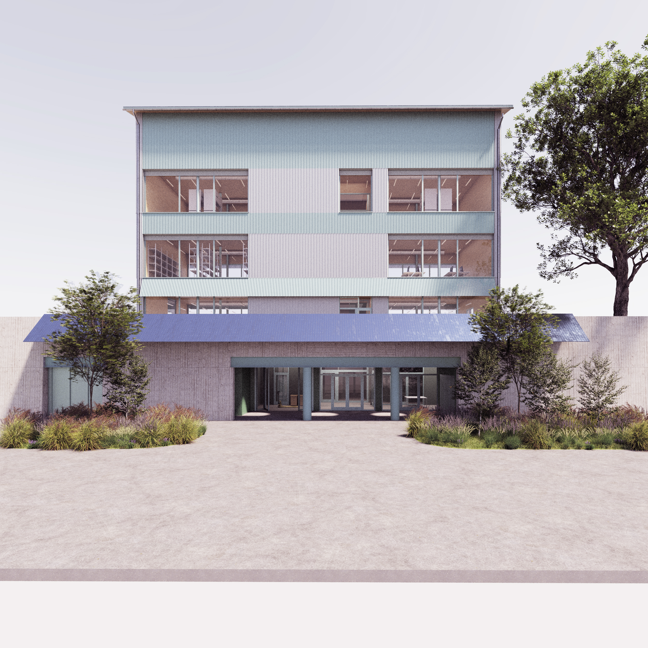 Gregor Oyen Architektur Architekt Wettbewerbsbeitrag Bienenforschungszentrum Posieux Neubau